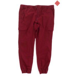 MOSSIMO Men's Dark Red Jogger Pants Large NWT